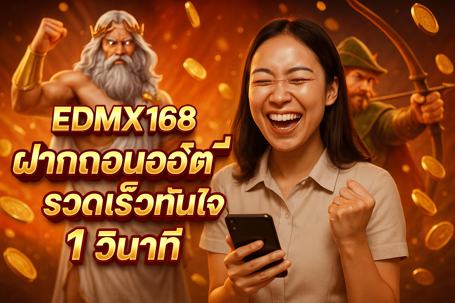 EDMX168 ฝากถอนออโต้เสถียร รวดเร็วทันใจ 1 วินาที